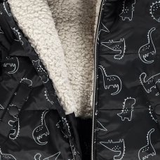 GX539: Black Dinosaur Padded Snowsuit (0-18 Months)